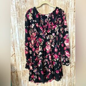 Joie L floral dress 100% silk ruffle Whimsigoth cottagecore tiered romantic…